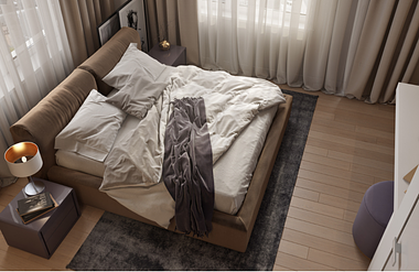 Interior 3D Rendering for a Bedroom Design