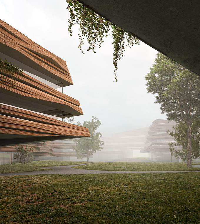 I wanted to capture this hotel building as a shelter on a foggy morning.
The image was made during Brick Academy, Image Generalist in Archviz course.