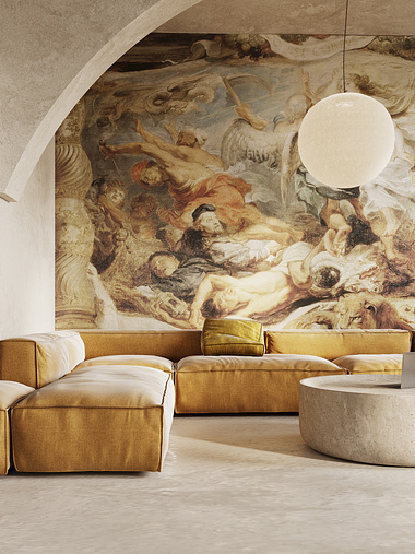 CGI Interior with frescoes