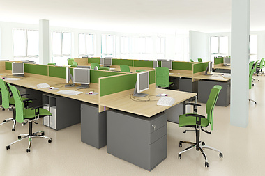 Interior rendering of open-space office