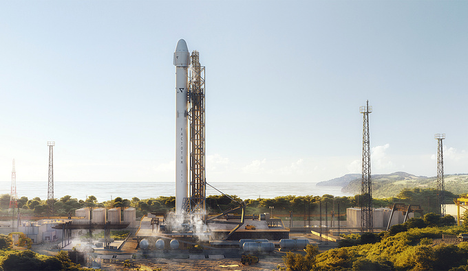 Factotum Pictures - https://www.behance.net/FactotumPictures
Smell of rocket fuel in the morning
inspired by SpaceX launching platforms.

Full CGI scene.