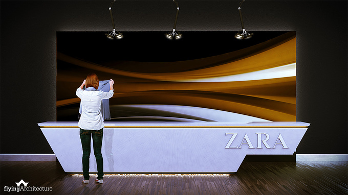 FlyingArchitecture - http://www.matusnedecky.com/portfolio/zara-counter/
This is the Zara counter in their new shop unit. Simple demand on a fast product visualization.
Rhino + V-Ray + Photoshop.