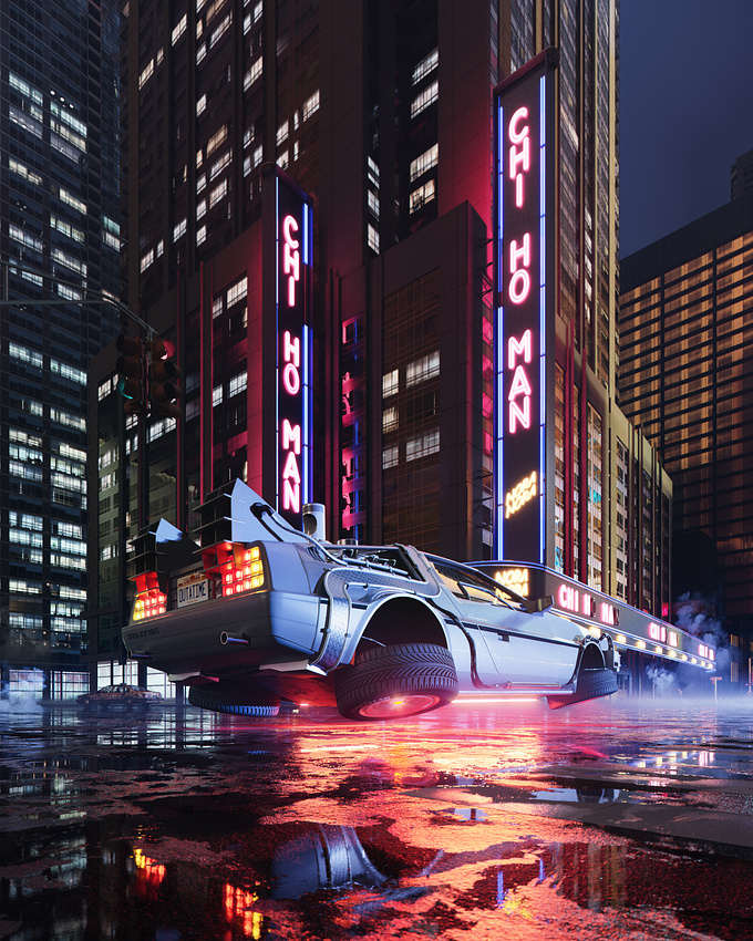http://personal
The intention was just to model few context buildings for a project in Chicago.But then... accidentally all these happened. All modeled ( except the upper Delorean body and the yellow taxi), textured and rendered using 3dsMax and Corona.