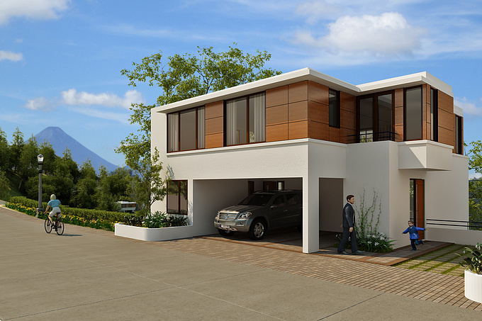 House for a development in Guatemala in 3d max, vray and ps