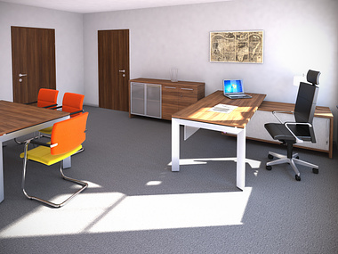 Interior rendering of private office