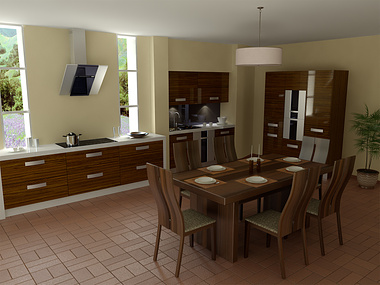 interior - terracotta kitchen