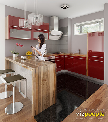Modern Red kitchen