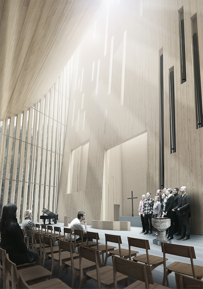  - http://
MAX, Vray, Photoshop

Interior of church produced  for a Architectural competition in four evenings and and a saturday. check out the exterior by Rikard Sjoberg here: http://www.cgarchitect.com/2012/03/20111111-vler---not-traditionally