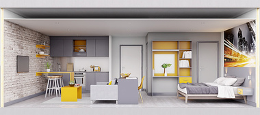 Section of a studio apartment