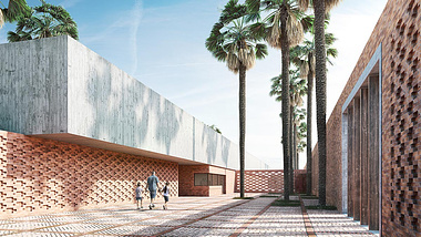 Architectural visualisation of a school in Tunis