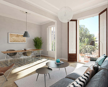 Architectural visualisation flat in Barcelona