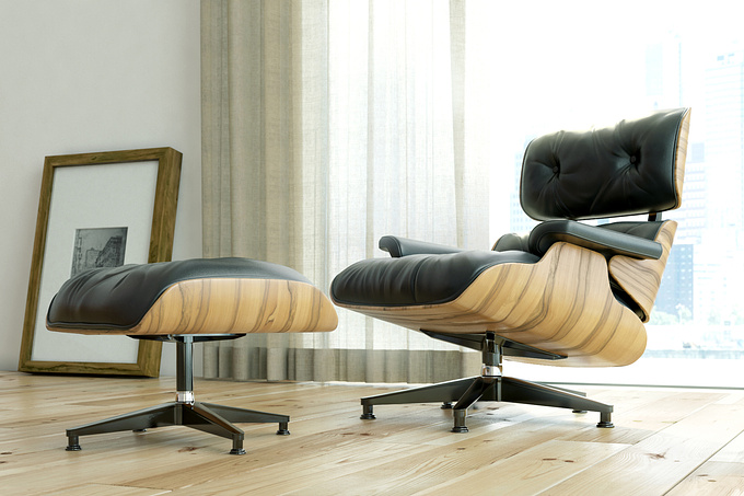 Developed as part of a set of images to be completed this was the first of the interior shots of a modern apartment focussing on the Iconic Eames lounge chair. Modelling and texturing in 3DS MAx, rendered with V-Ray and post production in Photoshop CS6.