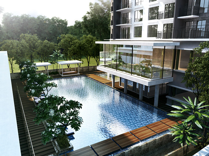 pool view, apartment at bangi