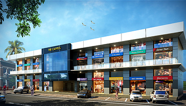 Exterior rendering, commercial building at India..