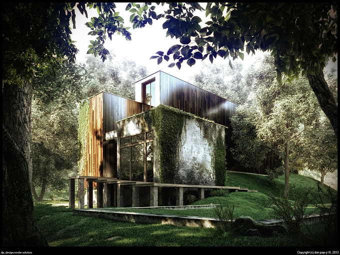  - http://
a forest scene, inspired by some great artist here in cg architect. hope you like it..all done in 3d models..evermotion for the trees..icube for the shrubs. ive used cgtextures to some elements such as concrete, wood, rock..etc..

hope you like it.