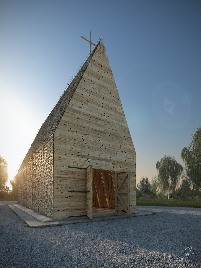 My latest work done just for fun - Chapel in Tarnów, Poland. The project was designed by BETON architects and is nominated for Mies van der Rohe Award. Trying to level up in my 3D skills...

3ds max, v-ray, PS

Hope you like it !
Waiting for your comments, cheers )