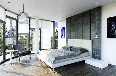 Luxury bedroom - daily-light scene