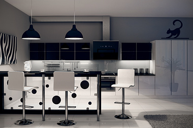 Kitchen with artificial lights