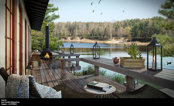 This is my latest personal Project , Lake house .
Software's : 3D max , Vray and Photoshop 
Hope you like My work