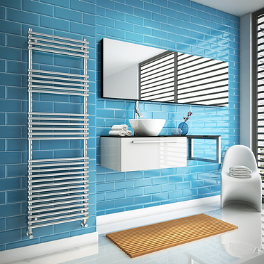 Modern Bathroom Set for Designer Radiators - 3D Visualisation // CGI