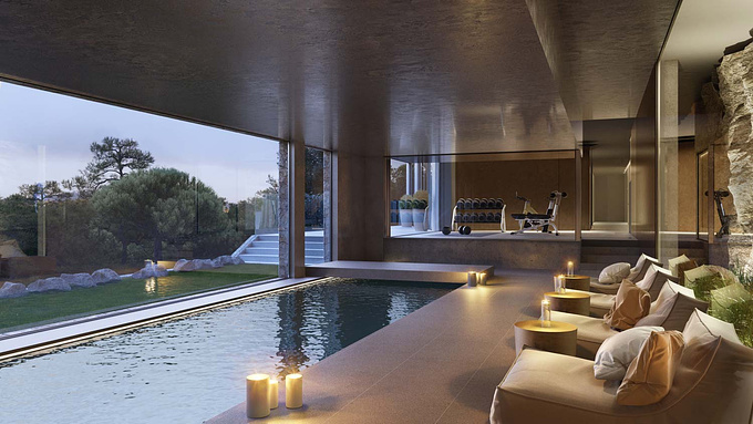 http://renderingofarchitecture.com/video-luxury-villa-sonvida
Indoor pool of a villa in Son Vida.

Check out the complete set of 