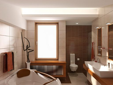 brown bathroom