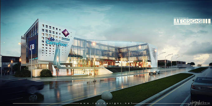 RAYDESIGNS - http://WWW.RAY-DESIGNS.NET
designed by ma studio, the commercial admin building loacted in egypt, fifth settlement, created using 3d max 2013 , done in 2 days,c and c are welcome.