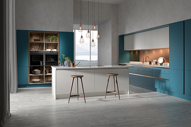 Solo Blue Kitchen Interior CGI