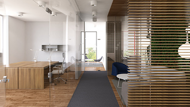 Office interior rendering