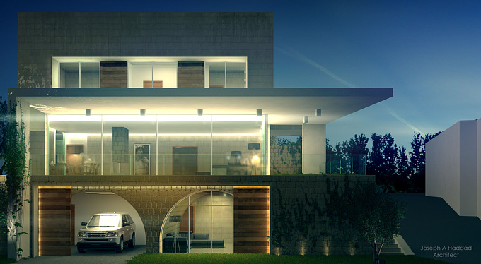 University of Balamand
House that I designed for my brother in law, modeled using Revit, rendered in Max with Vray, post tuning in Photoshop.