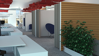 Office interior rendering