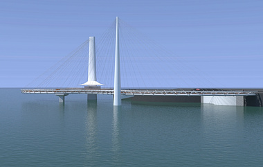 Construction project:a pedestrian sea bridge