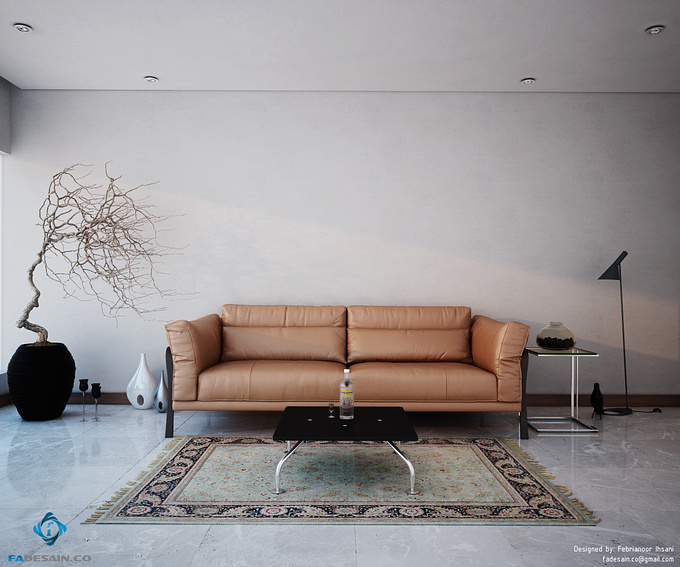 fadesain.co@gmail.com
Hi all this is my personal project. One simple living room with minimal decoration. I tried to give a natural lighting look and making the scene JUST a Little bit 'warmer' by soft lighting sun coming from outside. Comments are always welcome.
Software: 3ds Max - V-ray - Ps
