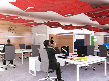 Office interior rendering - openspace