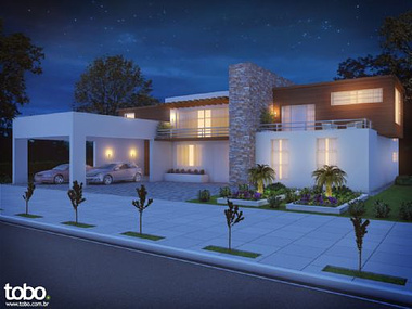Contemporary House - Night View