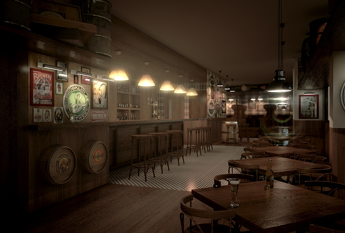 JMP3D - http://www.jmp3d.com
This work is a tranformation from an actual coffee bar, into a good old beer tavern. Hope you like it :)

It was a pretty hard work because it had to be done really fast, but it was worth it. I´m pretty happy with the result.