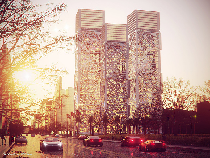 green line architecture - http://green line architecture
Berika Towers 
vray2.3-ps