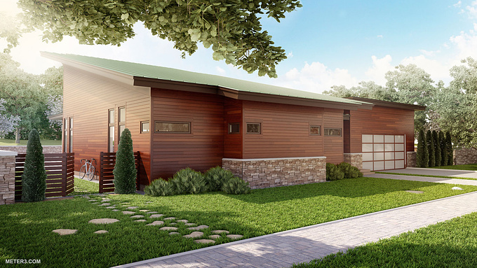 http://www.meter3.com/
3D rendering of a modern-style house in the U.S.