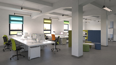 Open-space office - interior visualization