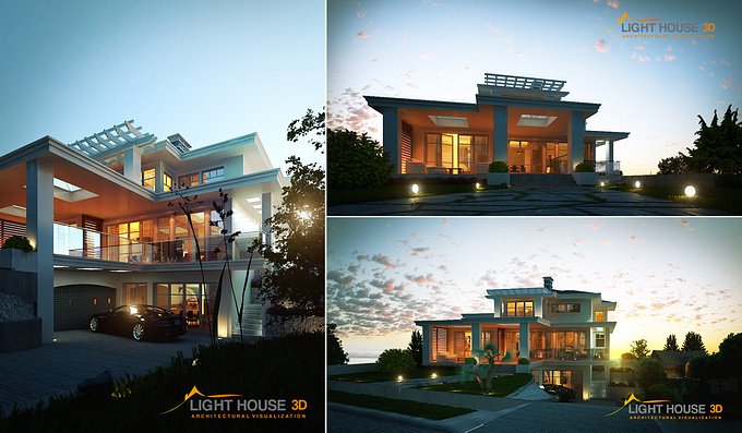 Lighthouse-3D - http://www.lighthouse-3d.com
Representation of the house at dusk.