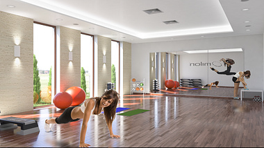 Fitness room - interior rendering