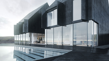 Icelandic coastal house