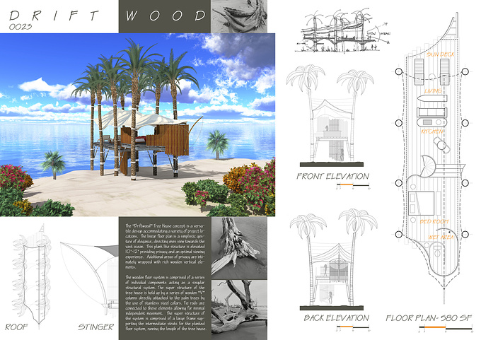 BC Studio Design/ Aaron Smithey Architectural Imaging - http://www.aaronsmithey.com
This was our entry for the tree house in paradise competition.  Brian Curtis of BC Studio Design was the designer and I provided the renderings.  Lots of time put in.  Lots of fun.