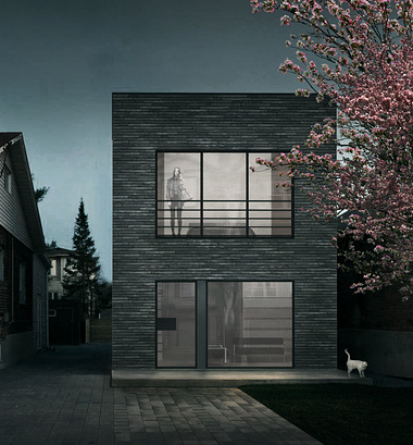 Grey bricks house
