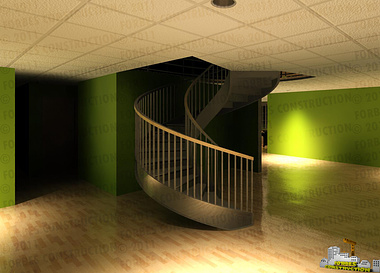 after using revit for a month...these are my first interor renders.....spiral stairs