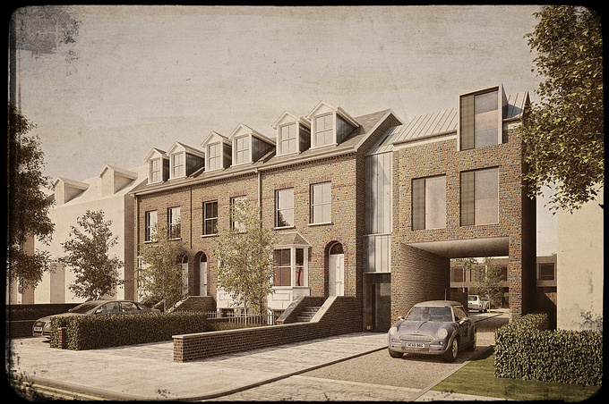 http://www.renderare.com
Retro look attempt at image of small housing development. The image was already washed out when presented to the client, so I decided to push it a bit further afterwards. Looking forward to your critique. Cheers,
Lukasz