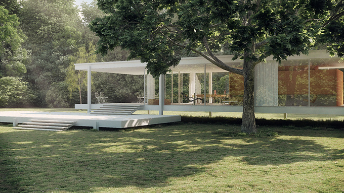 MG Design UK - http://www.mgdesignuk.com
Part 2 of a personal project concentrating on Farnsworth House by Mies Van De Rohe. Produced using 3DS Max 2012, Vray and post in PS.