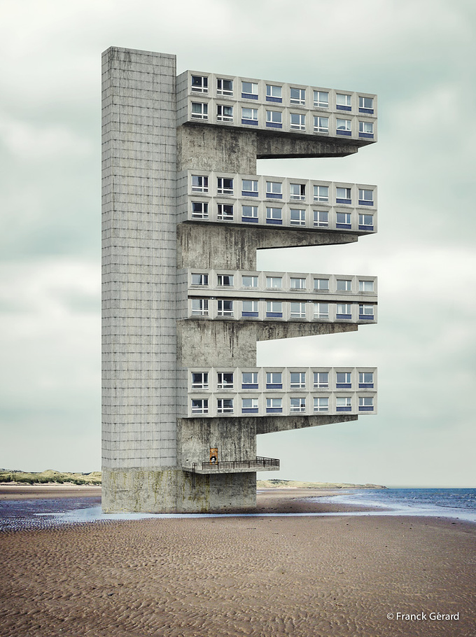  - http://www.franckgerard.fr
Photomontage from a series titled "New density". I hope to edit these utopian and surreal projects in a book in 2014.