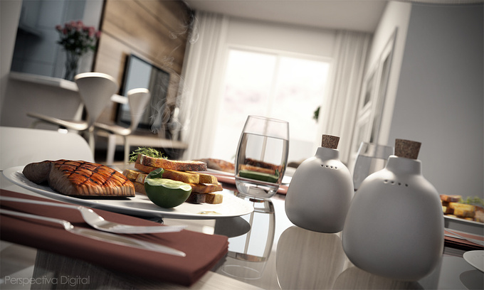 Simple home with healthy food.
3ds max
Vray
PS