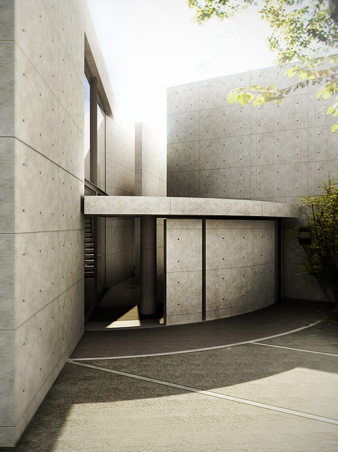 By using the architecture of Japanese architect Tadao Ando, Hope you'll like it.